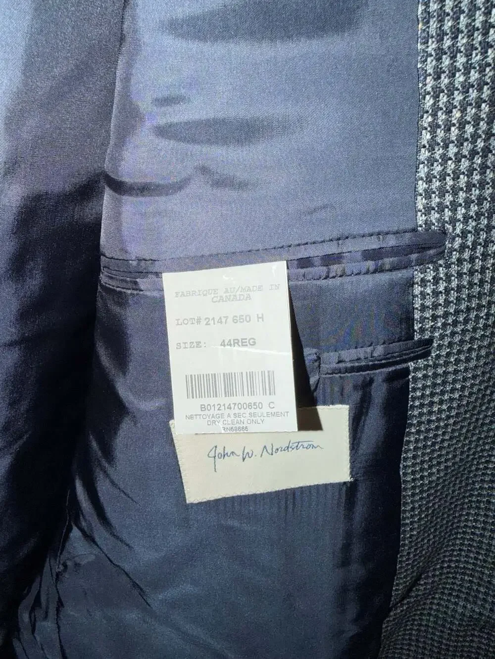 John W. Nordstrom Lanificio di Pray Wool and Silk Houndstooth Blazer